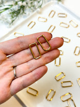Load image into Gallery viewer, 18K Real Gold Plated Thick Rectangle Hoops
