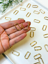 Load image into Gallery viewer, 18K Real Gold Plated Thick Rectangle Hoops
