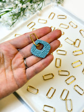 Load image into Gallery viewer, 18K Real Gold Plated Thick Rectangle Hoops
