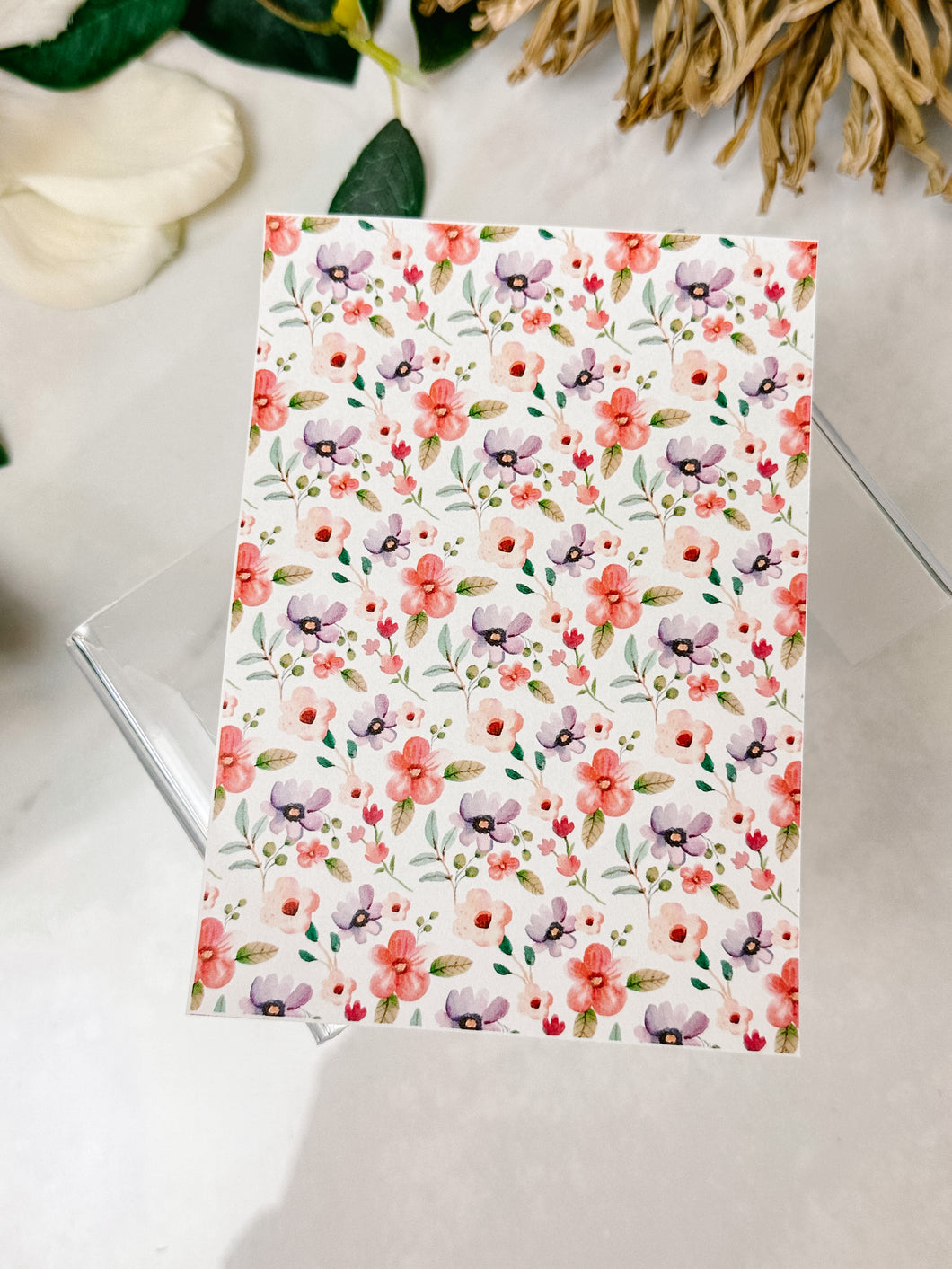 Transfer Paper 138 Red & Purple Flowers | Floral Image Water Transfer