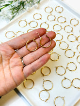 Load image into Gallery viewer, 18K Real Gold Plated Circle Hoops
