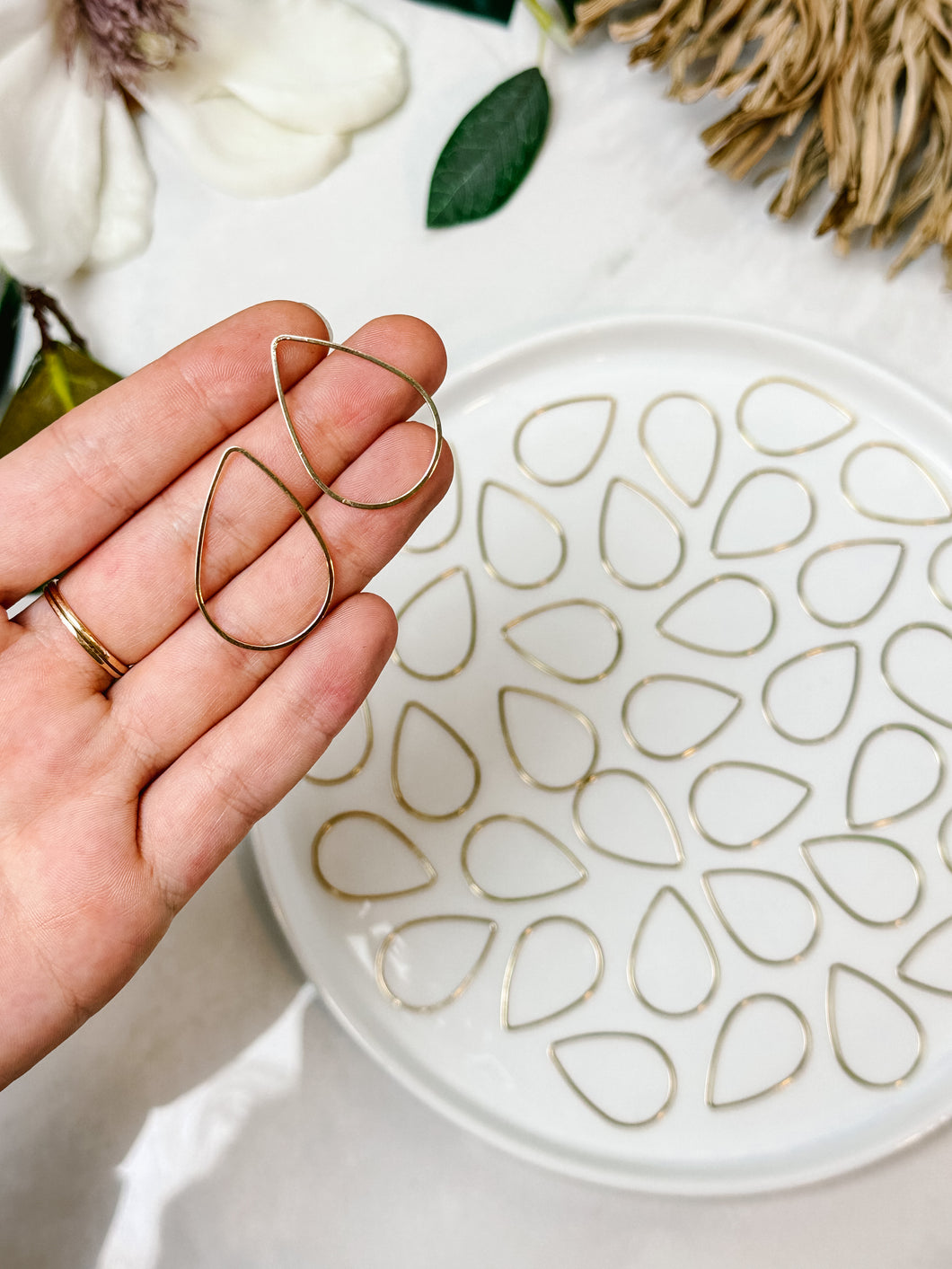 18k Real Gold Plated Drop Bezel