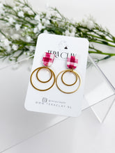 Load image into Gallery viewer, The Red Chevron Round Dangles (also in silver)
