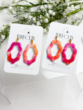 Load image into Gallery viewer, The Pink Marble Skinny Ovals (also in silver)
