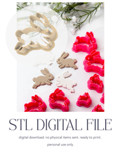 Load image into Gallery viewer, -STL Digital File- Jumping Easter Bunny Detailed Polymer Clay Cutter PCC1827
