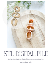 Load image into Gallery viewer, -STL Digital File- Pebbles #2 with Drill Guides Polymer Clay Cutters PCC1515
