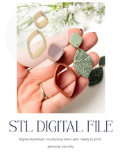 Load image into Gallery viewer, -STL Digital File- Rhombus Rounded Duo Dangle Polymer Clay Cutter PCC1204
