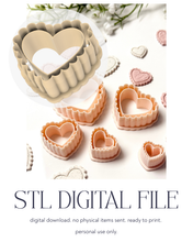 Load image into Gallery viewer, -STL Digital File- Scalloped Heart Polymer Clay Cutter PCC1766
