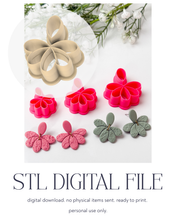 Load image into Gallery viewer, -STL Digital File- Semi-Flower Duo Polymer Clay Cutter PCC1829
