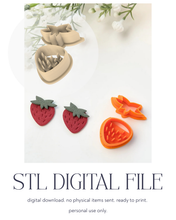 Load image into Gallery viewer, -STL Digital File- Strawberry Set Polymer Clay Cutters PCC1577
