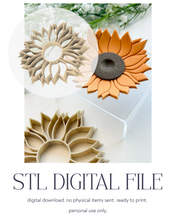 Load image into Gallery viewer, -STL Digital File- Sunflower Trinket Dish Clay Cutter PCC1382
