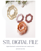 Load image into Gallery viewer, -STL Digital File- Wavy Skinny Oval Donut Polymer Clay Cutter PCC1787
