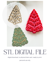 Load image into Gallery viewer, -STL Digital File- Christmas Tree Folk Art Trinket Dish/Coaster/Ornament Clay Cutter PCC1916 + PCC1915
