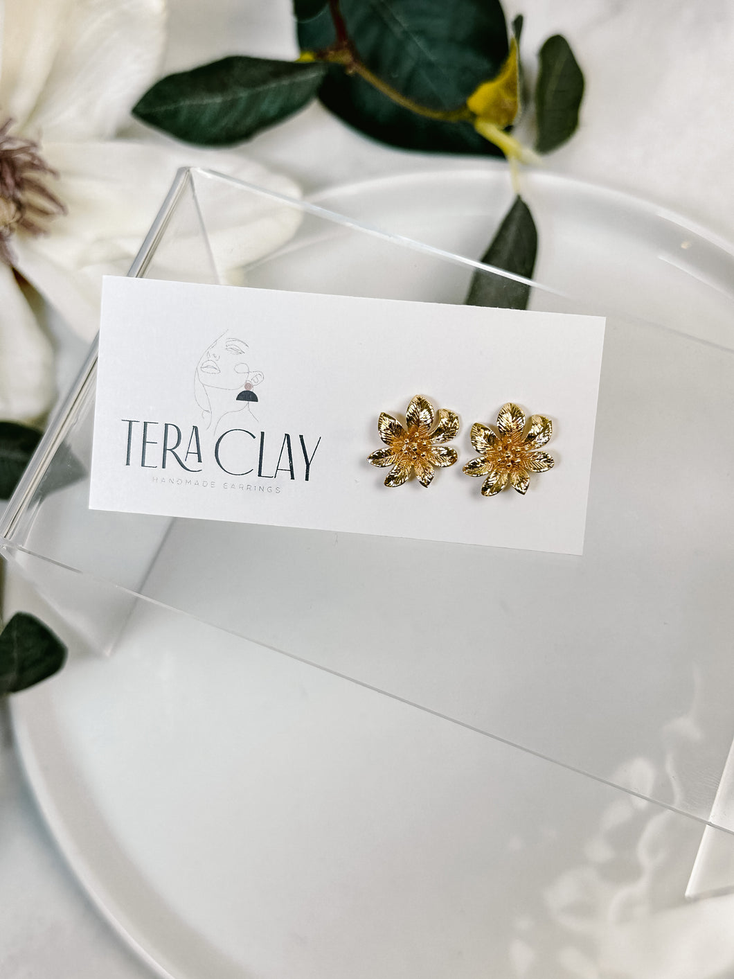 Gold-Plated Flower Studs