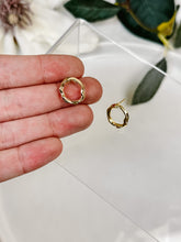 Load image into Gallery viewer, Gold-Plated Organic Circle Studs
