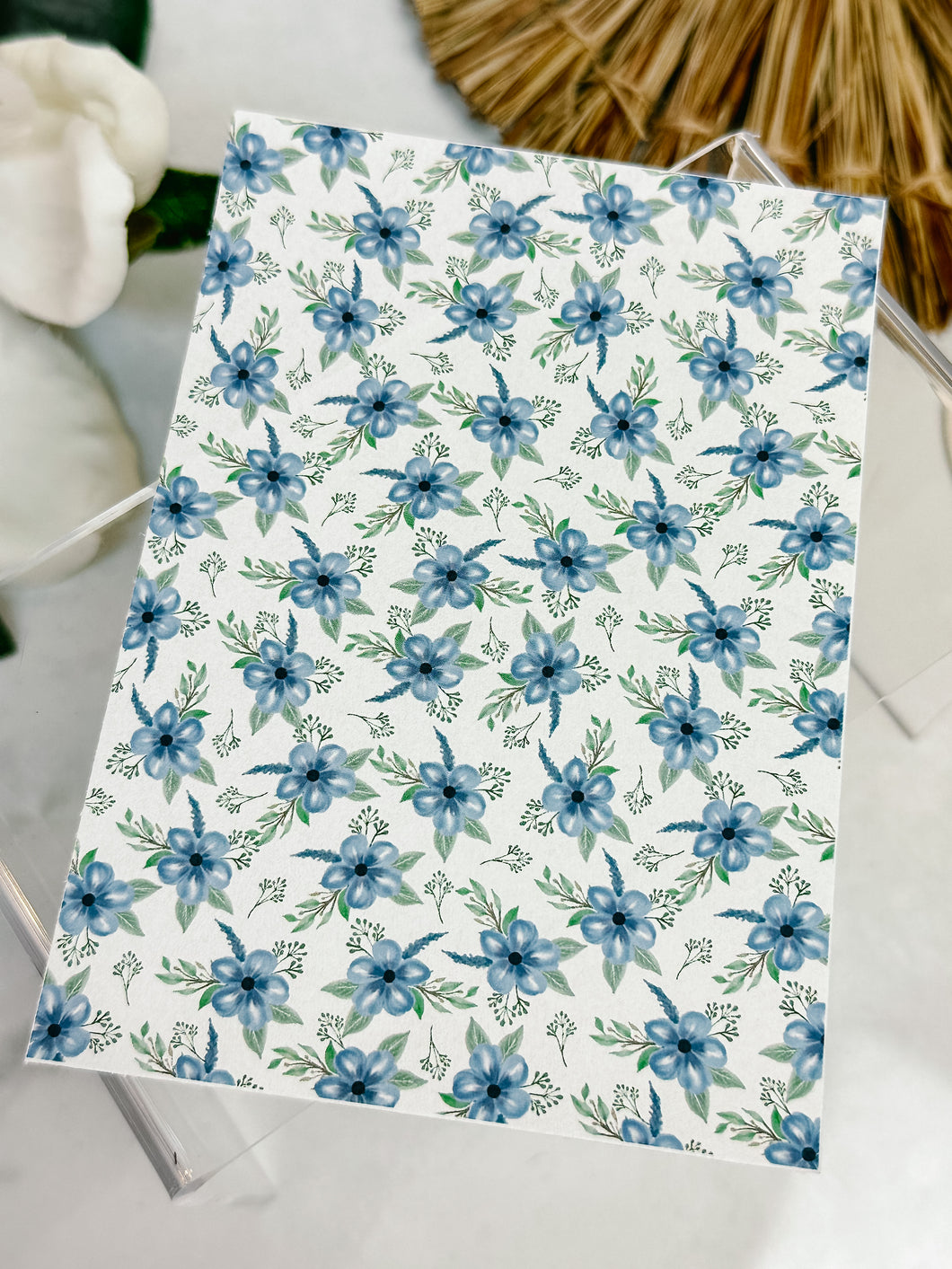 Transfer Paper 093 Blue Flowers | Floral Image Water Transfer