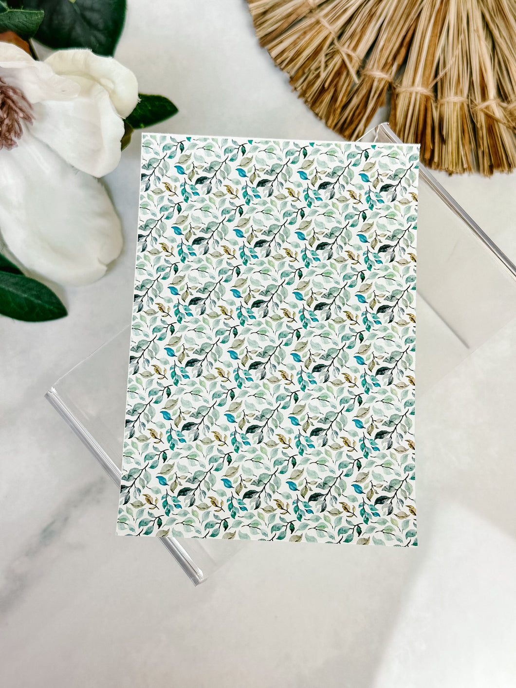 Transfer Paper 062 Green Foliage Wallpaper | Floral Image Water Transfer