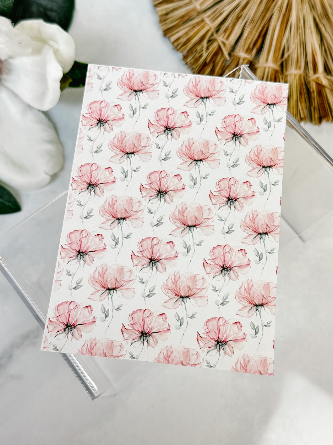 Transfer Paper 055 Blush Peony | Floral Image Water Transfer