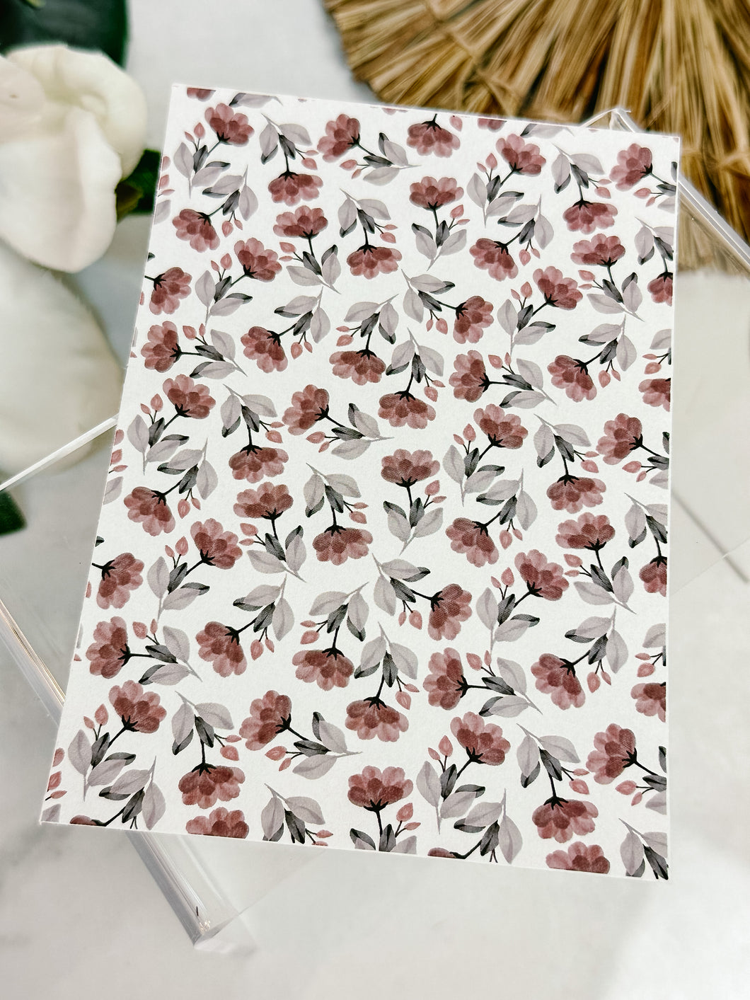 Transfer Paper 095 Brown Flowers | Floral Image Water Transfer
