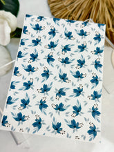 Load image into Gallery viewer, Transfer Paper 105 Navy Flowers | Floral Image Water Transfer

