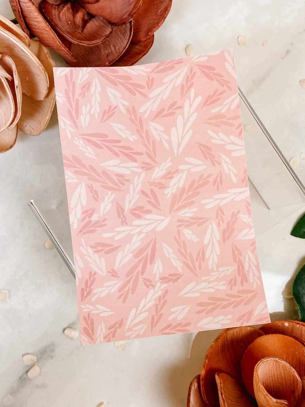 Transfer Paper 035 Pink Foliage | Floral Image Water Transfer