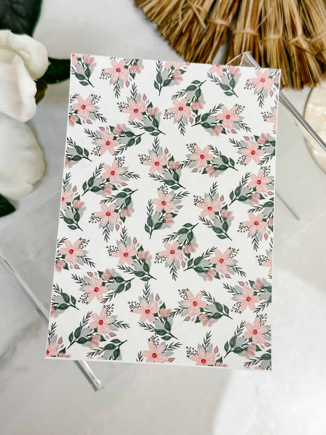 Transfer Paper 107 Pink Flowers | Floral Image Water Transfer