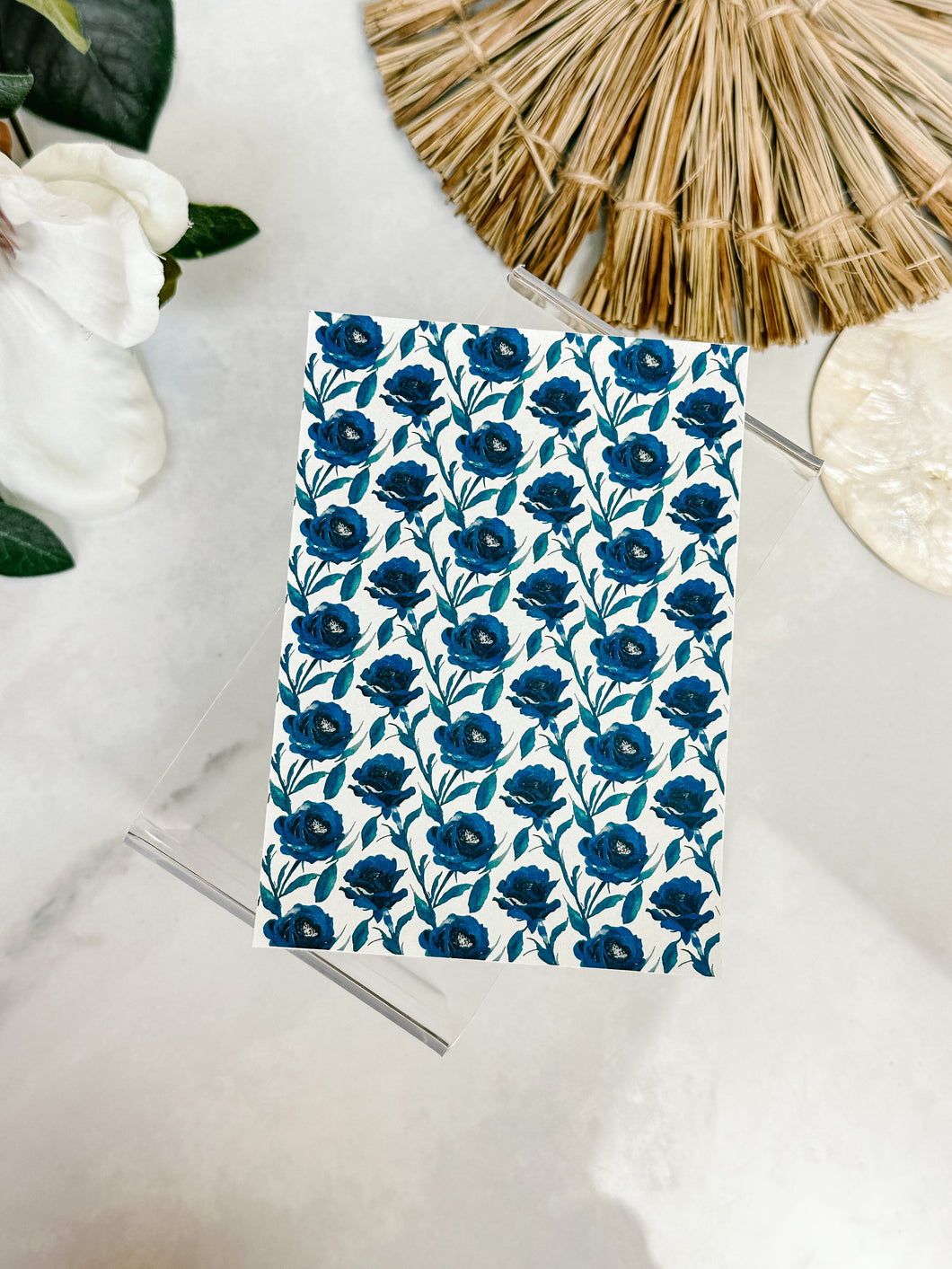 Transfer Paper 049 Navy Peony | Floral Image Water Transfer