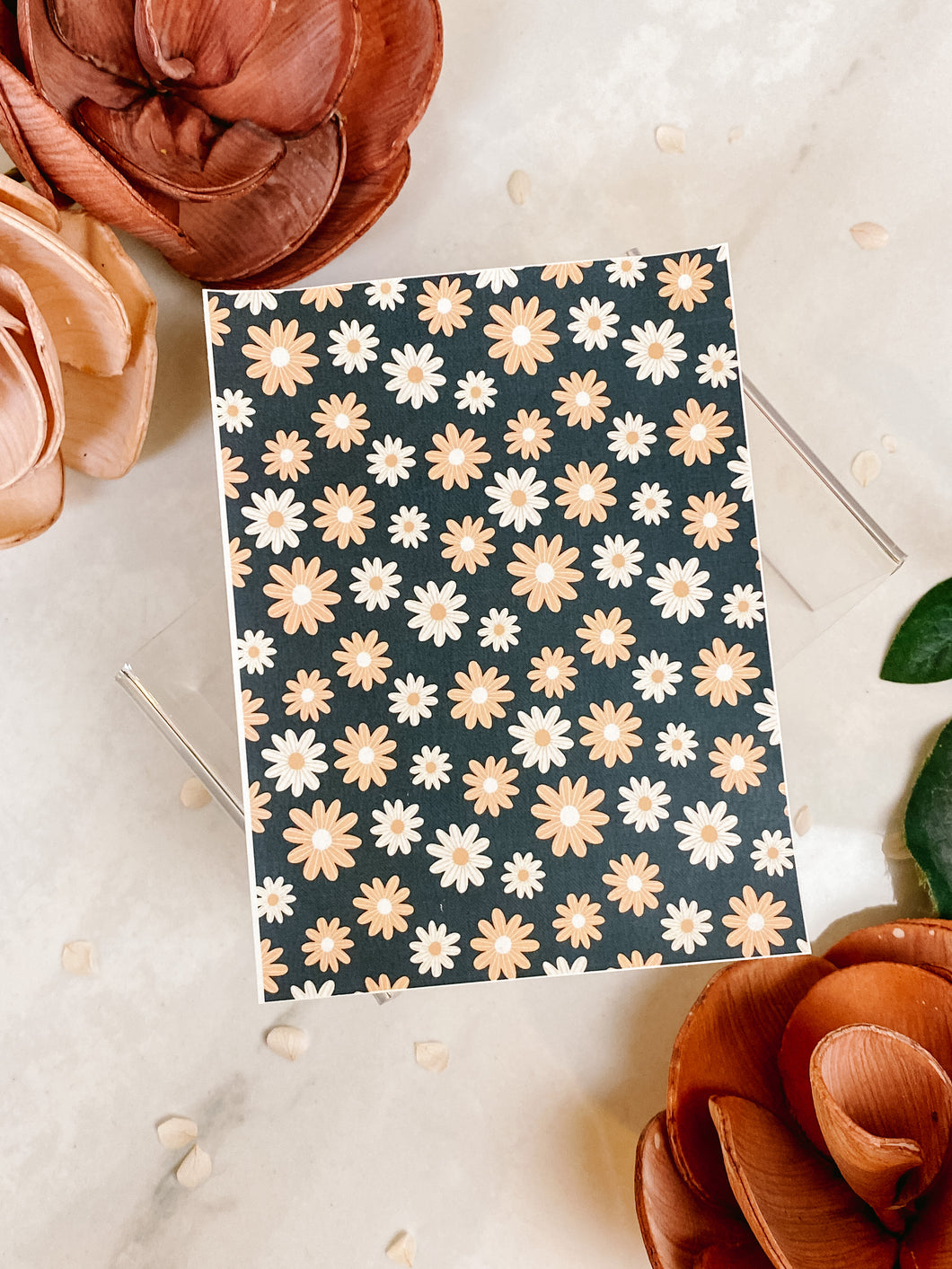 Transfer Paper 034 Navy Daisy | Floral Image Water Transfer