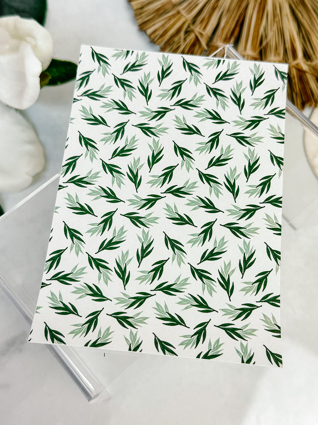 Transfer Paper 077 Green Foliage | Floral Image Water Transfer