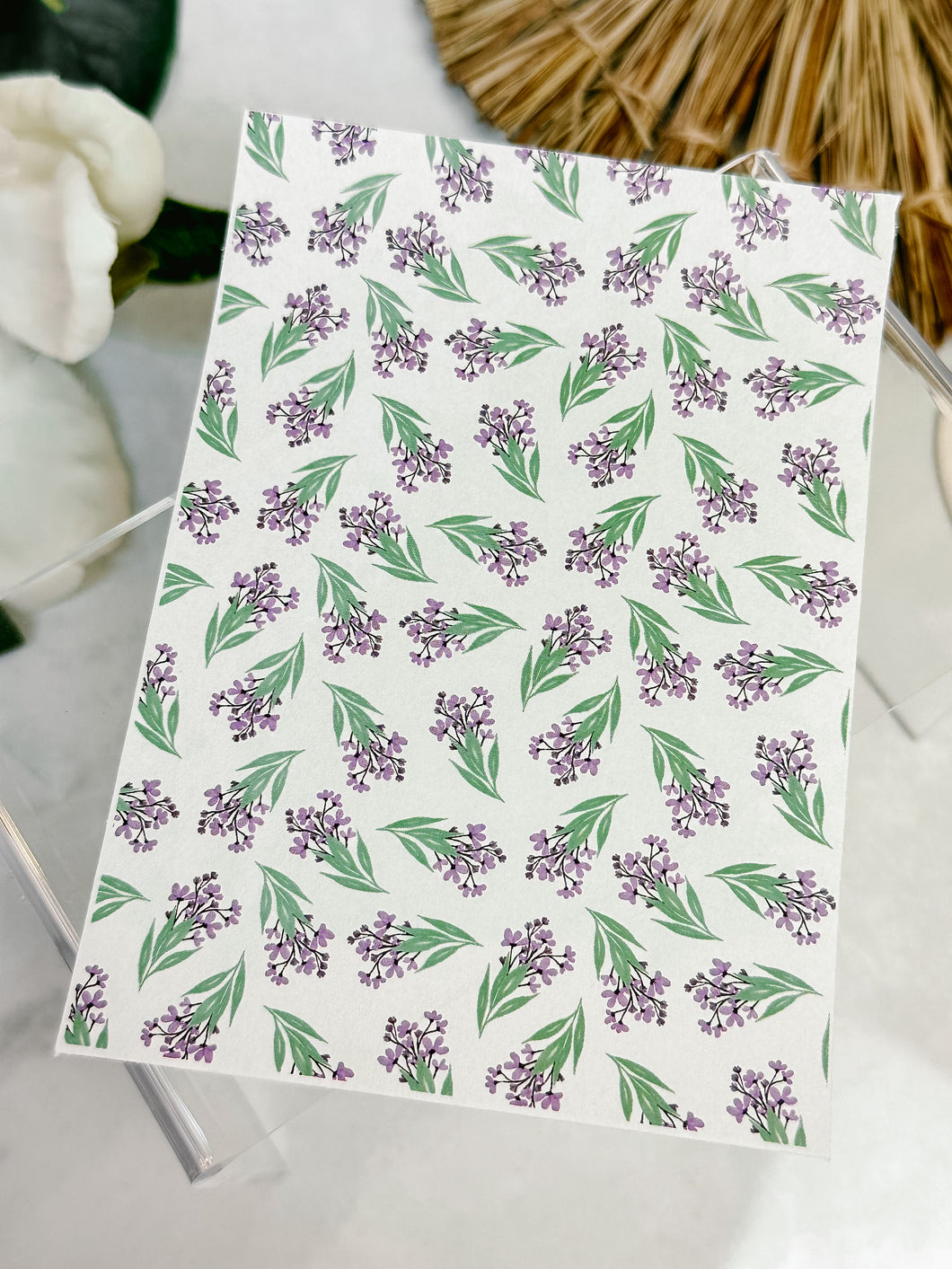 Transfer Paper 108 Tiny Purple Flowers | Floral Image Water Transfer